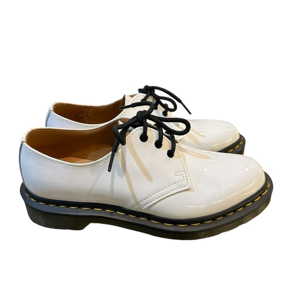 Dr. Martens 1461 White Patent Lamper 3-Eye Oxfords NWOB Women Size 7L / Men 6M - Picture 4 of 13